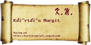 Kürtös Margit névjegykártya