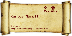 Kürtös Margit névjegykártya